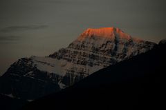 01A First Rays Of Sunrise On Mount Edith Cavell From Jasper.jpg